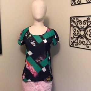 {Cynthia Rowley} Scarf Print Tee XS